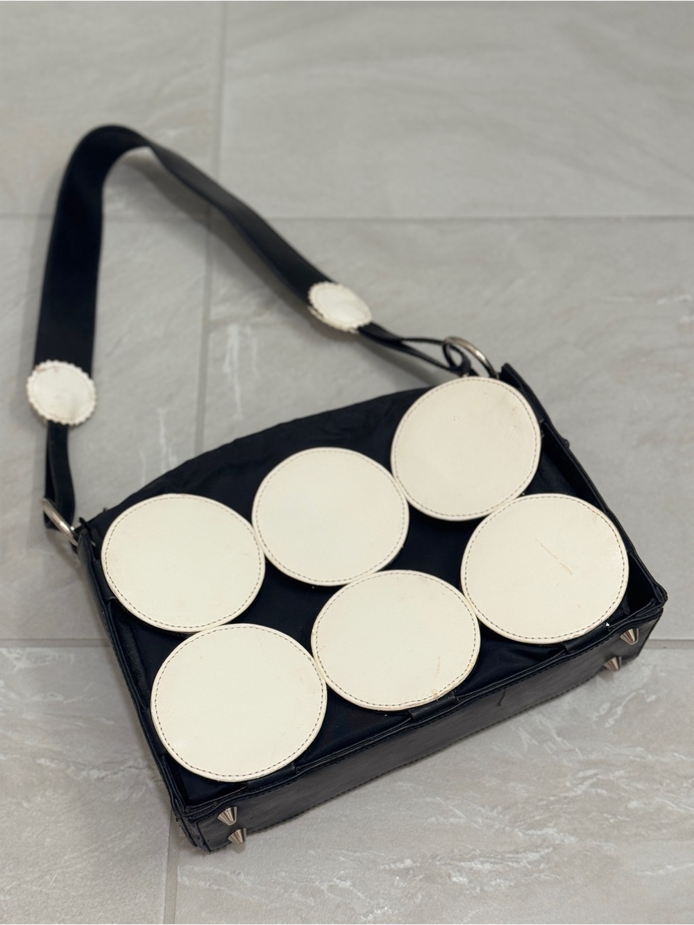 Vintage Michael Simon Geometric Dot Bag Y2K Artsy Novelty